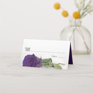 Elegante königliche Lila Rose Hochzeitsszenario Platzkarte