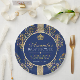 Elegante königliche Prinz-Baby-Party Pappteller