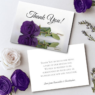 Elegante königliche violette gespiegelte Rose einf Dankeskarte