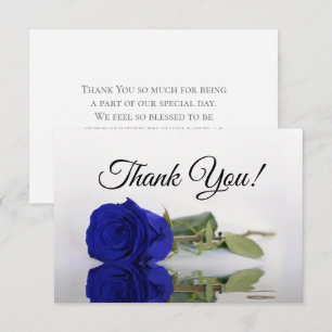 Elegante königsblaue gespiegelte Rose einfache Hoc Dankeskarte