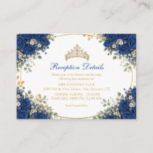 Elegante königsblaue Rosen Golden Quinceañera