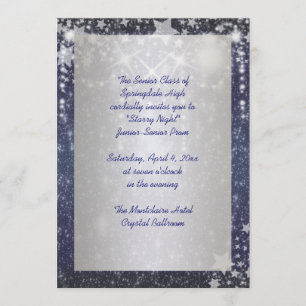 Elegante königsblaue Sternennacht-Promenade Einladung