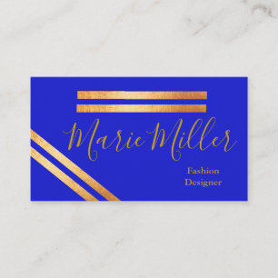 Elegante königsblaue und goldene Visitenkarte