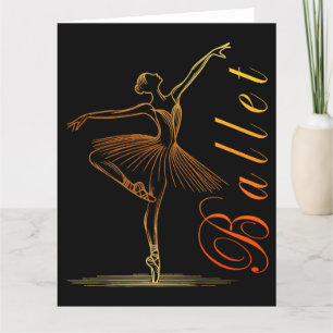 Elegante Kontur eines Darstellenden Ballerina Dankeskarte