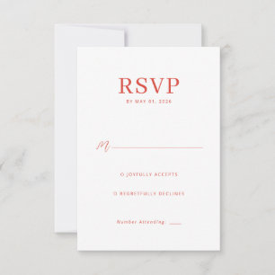 Elegante Korallen-RSVP-Karte RSVP Karte