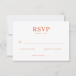 Elegante Korallen-RSVP-Karte RSVP Karte