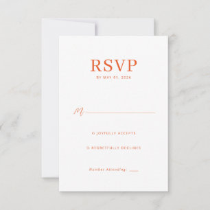 Elegante Korallen-RSVP-Karte RSVP Karte