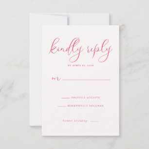 Elegante Korallen-RSVP-Karte RSVP Karte