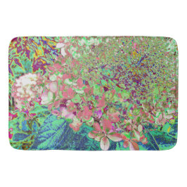 Elegante Korallen und Chartreuse Limelight Hydrang Badematte