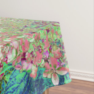 Elegante Korallen und Chartreuse Limelight Hydrang Tischdecke