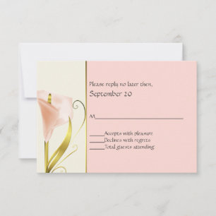 Elegante Korallen und Gold Calla Lily Wedding RSVP Karte