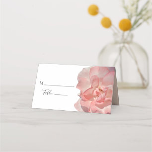 Elegante Korallenrosa Blumen-Rosen-Hochzeitstisch- Platzkarte