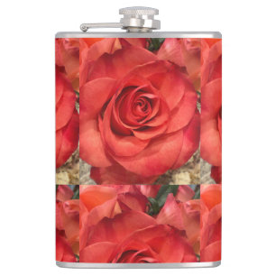 Elegante Korallenrosen-Muster-Vinyl-umwickelte-Fla Flachmann