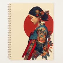 Elegante koreanische Frau in Hanbok-Porträtkunst-L