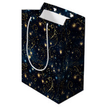 Elegante kosmische leuchtende Herzen in Blau und G