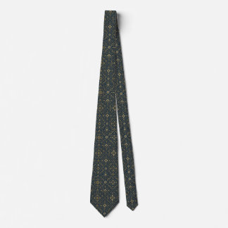 Elegante Krawatte mit navyblauem und goldenem geom