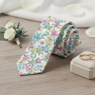 Elegante Krawatte mit Retro-Blumenmuster zum Spiel