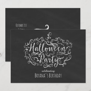 Elegante Kreidetafel-Kürbis-Halloween-Einladungen Einladung