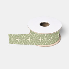 Elegante Kreise auf weises Grün-Band Ripsband