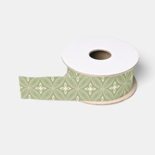 Elegante Kreise auf weises Grün-Band Ripsband