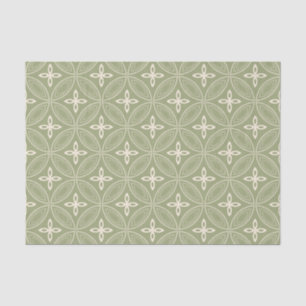 Elegante Kreise auf weises Grün-Seidenpapier Seidenpapier