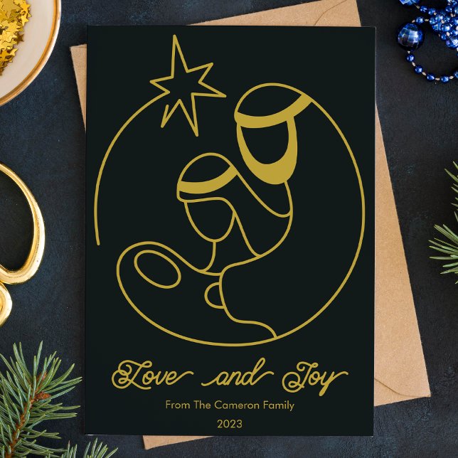 Elegante Krippe Weihnachtsflat Feiertagskarte (Von Creator hochgeladen)