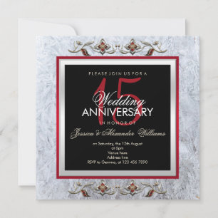 Elegante Kristalle & Edelsteine 15. Hochzeitstag-J Einladung