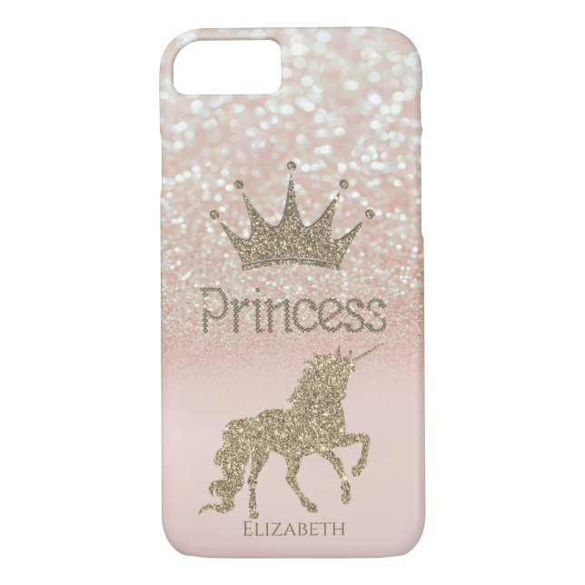 Elegante Kronprinzessin, Glitzer Bokeh, Goldene Ei Case-Mate iPhone Hülle (Rückseite)