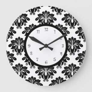 Elegante Küche Damask Wanddekor Große Wanduhr