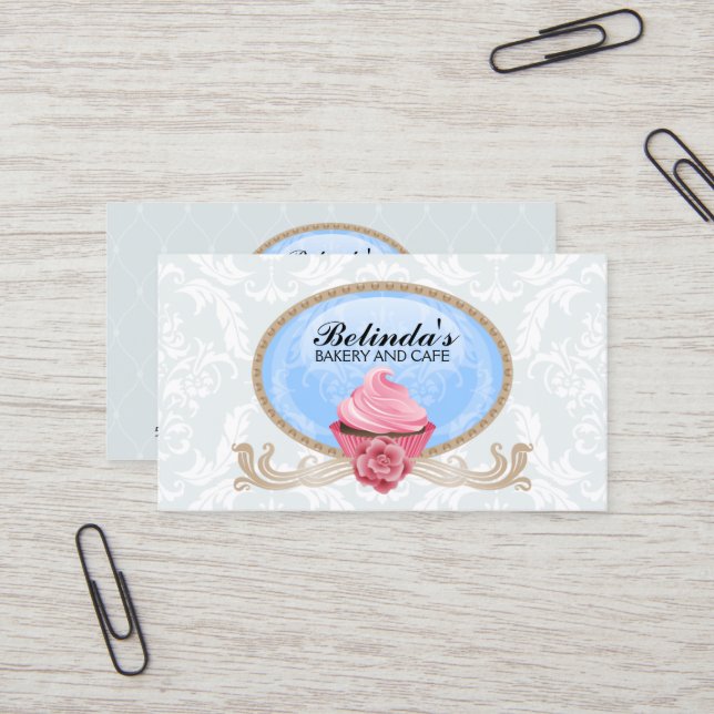 Elegante Kuchen-Bäckerei-Gewohnheit Visitenkarte (Vorderseite/Rückseite Beispiel)