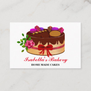 Elegante Kuchen und Blume Bäckerei Zuhause Visitenkarte