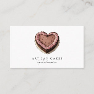 Elegante Kuchenbäckerei Herz Kuchen Visitenkarte