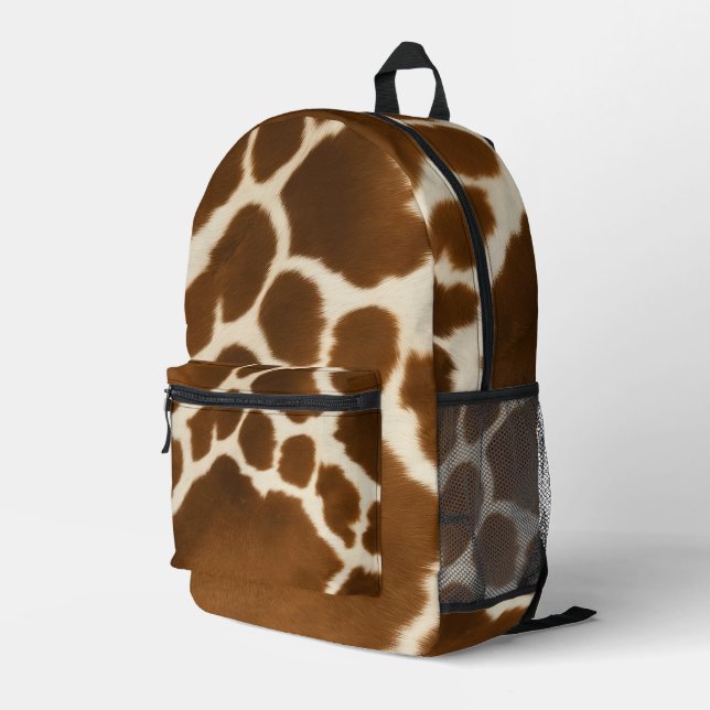 Elegante Kuh Imitate Leather Modern Collection Bedruckter Rucksack (Rückseitige Ecke Rechts)