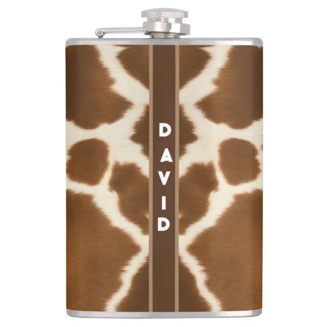 Elegante Kuh Imitate Leather Modern Collection Flachmann (Vorderseite)