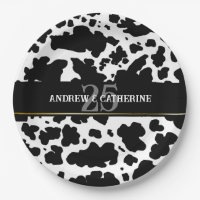 Elegante Kuh Spots Print Bauer Hochzeit Jahrestag