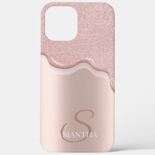 Elegante kühle Roségold-Glittertropfen Case-Mate iPhone Hülle