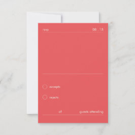 Elegante, kühne, minimalistische rote Hochzeits-RS RSVP Karte