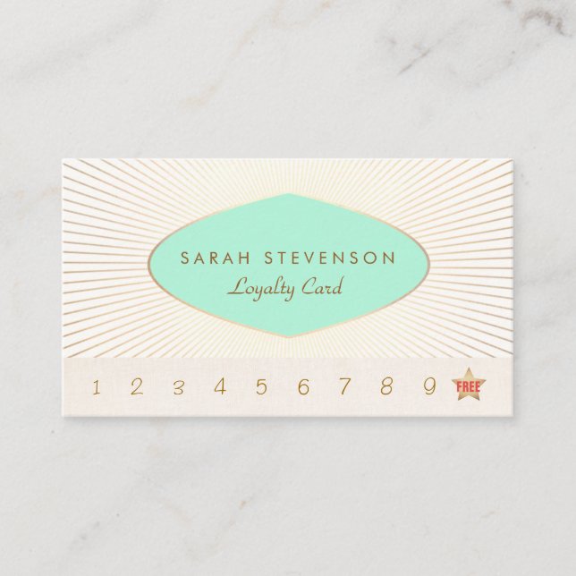 Elegante Kundenloyalty 10 Punch Card Treuekarte (Vorderseite)