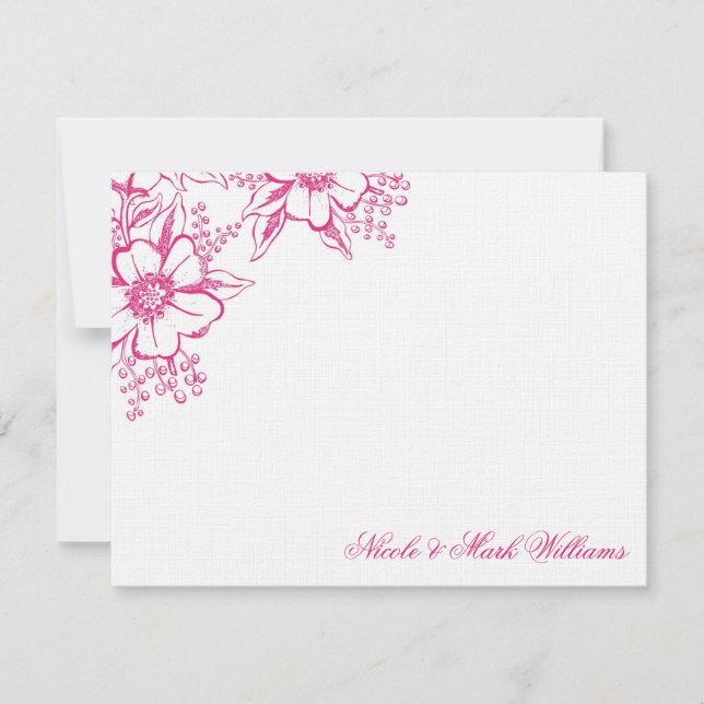 Elegante kundenspezifische mit Blumenebene danken Dankeskarte (Vorderseite)