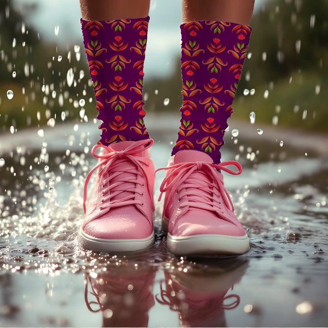 Elegante Kunst, Dichtung und Musik Burgund Socken (Von Creator hochgeladen)