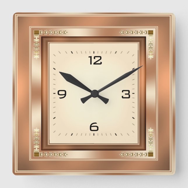 Elegante Kunst, Dichtung und Musik Quadratische Wanduhr (Vorderseite)