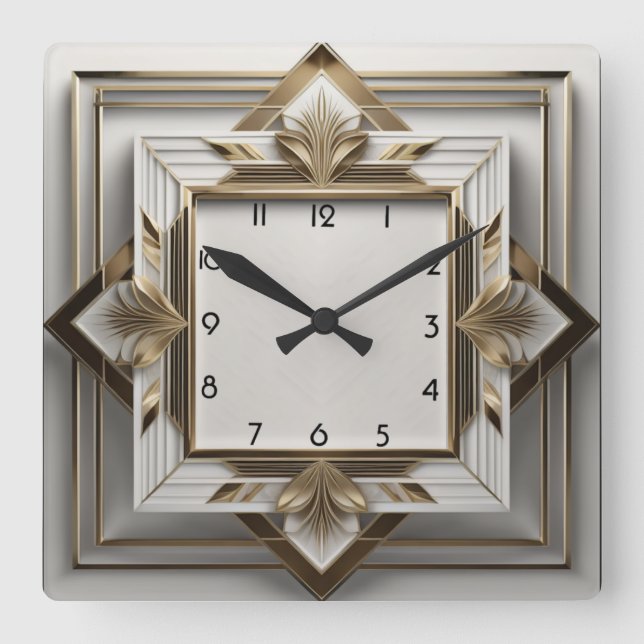 Elegante Kunst, Dichtung und Musik Quadratische Wanduhr (Vorderseite)