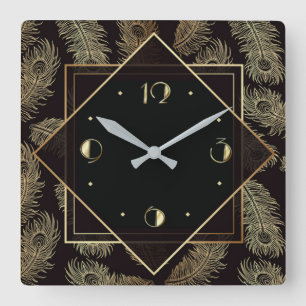 Elegante Kunst, Dichtung und Musik Quadratische Wanduhr