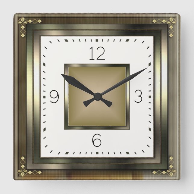 Elegante Kunst, Dichtung und Musik Quadratische Wanduhr (Vorderseite)