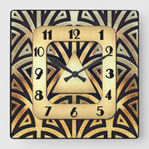 Elegante Kunst, Dichtung und Musik Quadratische Wanduhr