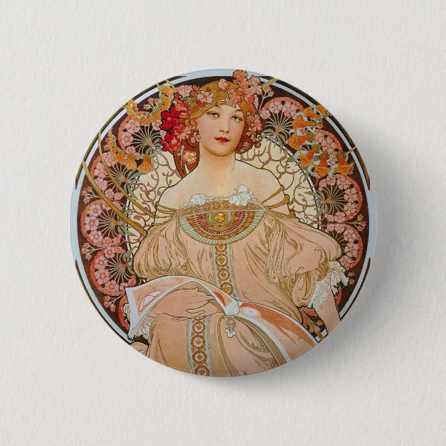 Elegante Kunst Nouveau Button (Vorderseite)