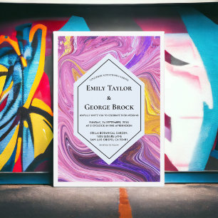 Elegante Kunstgalaxie Abstrakte Kunst Hochzeit Einladung
