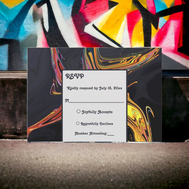 Elegante Künstlerische Abstrakt Moderne Minimal Ch RSVP Karte (Von Creator hochgeladen)