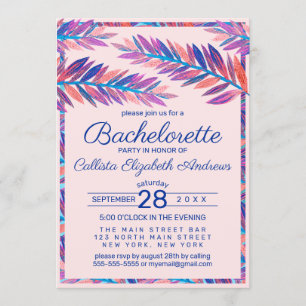 Elegante Künstlerische tropische Blätter Acryl Bac Einladung