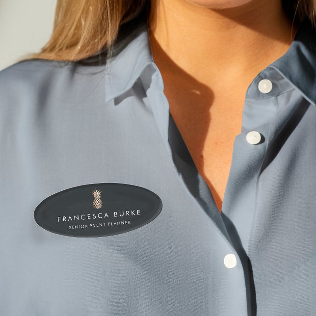 Elegante Kupfer-Ananas Namenschild (Von Creator hochgeladen)